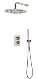 Saniclear Exclusive inbouw regendouche met staafhanddouche wandmontage 30cm volledig 304 RVS