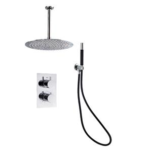 Saniclear Talpa inbouwregendouche 20cm met plafond arm chroom-zwart