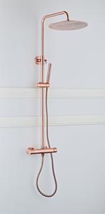 Saniclear Copper opbouw regendouche 30 cm met thermostaatkraan en staafdouche