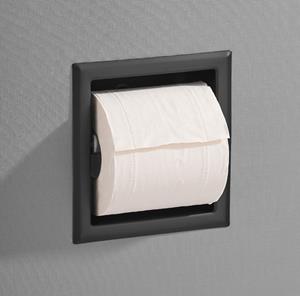 Saniclear Nero inbouw toiletrolhouder mat zwart