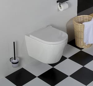 Saniclear Jama rimfree hangend toilet met softclose zitting 48 cm wit