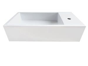 Saniclear Alaska solid surface fontein rechts 40x22cm mat wit