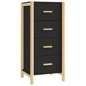 VidaXL Hoge Kast 42x38x90 Cm Bewerkt Hout Zwart