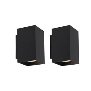 QAZQA Wandlamp sandy - Zwart - Modern - L 8.25cm