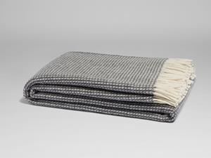 Yumeko Deken wol pied-de-poule charcoal 150x210 100% merino scheerwol