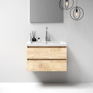 Sanituba Nature badmeubel 80cm sahara met wastafel Foggia mat wit 1 kraangat
