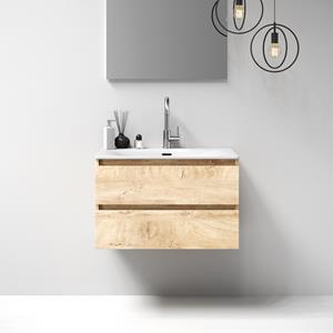 Sanituba Nature badmeubel 80cm sahara met wastafel Furiosa glans wit 1 kraangat