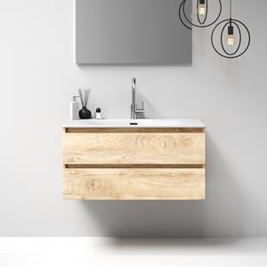 Sanituba Nature badmeubel 100cm sahara met wastafel Furiosa glans wit 1 kraangat