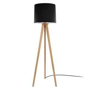 HerzBlut Elli vloerlamp, asteiken geolied/zwart