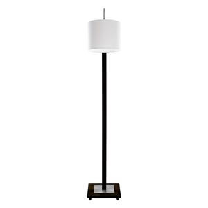 HerzBlut Rika vloerlamp, asteiken houtskool/wit