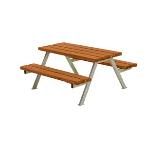 Plus Danmark Kinderpicknicktafel vuren gegrond teak | Alpha 118 x 118 x 57 cm