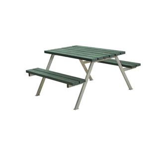 Plus Danmark Picknicktafel gerecycled kunststof groen | Alpha 161 x 118 x 73 cm