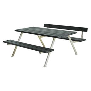 Plus Danmark Picknicktafel gerecycled kunststof grijs | Alpha 173 x 177 x 76 cm