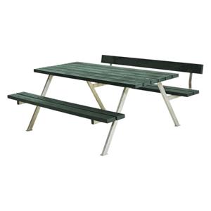 Plus Danmark Picknicktafel gerecycled kunststof groen | Alpha 173 x 177 x 76 cm