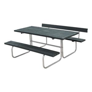 Plus Danmark Picknickset gerecycled kunststof | Classic 1 rugleuning grijs 166 x 177 x 75 cm