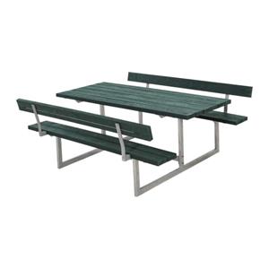 Plus Danmark Picknickset gerecycled kunststof | Basic groen 2 rugleuningen 184 x 177 x 75 cm