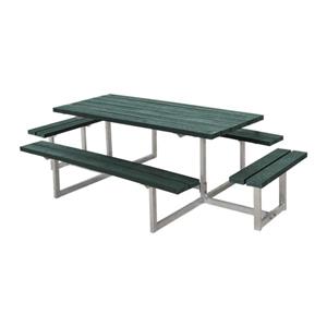 Plus Danmark Picknickset gerecycled kunststof | Basic groen 4 banken 260 x 160 x 73 cm