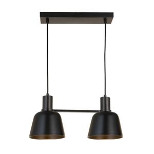 Lucande Servan hanglamp, zwart, 2-lamps