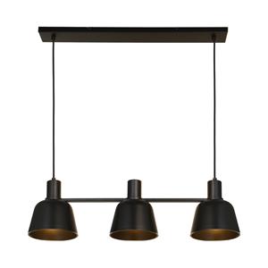 Lucande Servan hanglamp, zwart, 3-lamps