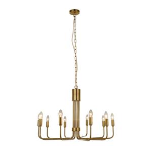 Lindby Elanova kroonluchter, 10-lamps, messing