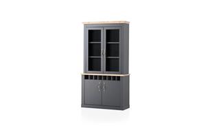 Vitrine ¦ grau ¦ Maße (cm): B: 110 H: 38  - Möbel Kraft