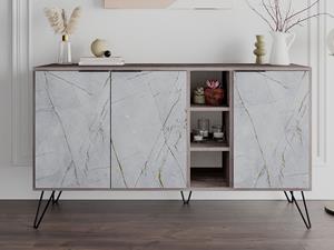 Mobistoxx Dressoir CLARO 3 deuren wit/grijs