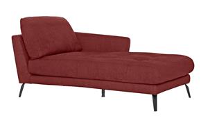 W.Schillig Chaiselongue softy, mit dekorativer Heftung im Sitz, Füße schwarz pulverbeschichtet