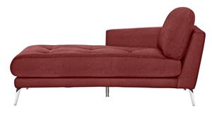 W.Schillig Chaiselongue softy, mit dekorativer Heftung im Sitz, Füße Chrom glänzend