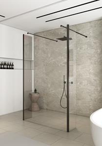 Saniclear Redro vrijstaande douchewand 90cm met zijwanden van 30cm verouderd ijzer - gunmetal