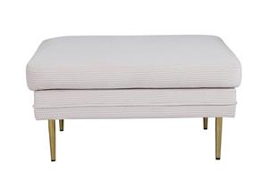 Hioshop Boom Poef, Hocker Fluweel Beige, Messing.
