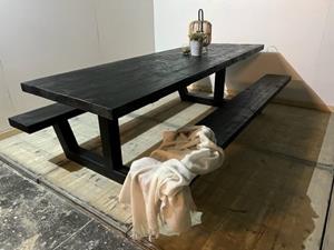 Het Steigerhouthuis Steigerhouten Picknicktafel Industrieel Summer Black - 230 x 180 x 78 cm