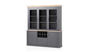 Vitrine ¦ grau ¦ Maße (cm): B: 184 H: 44  - Möbel Kraft