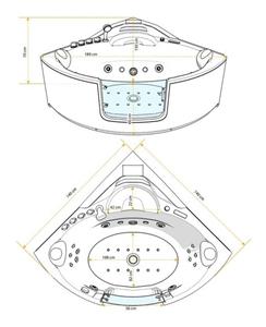 AcquaVapore Whirlpool-Badewanne »Whirlpool Badewanne Eckwanne W60-TH-ALL 140x140cm«