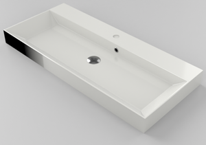 SaniGoods Kolo wastafel 100cm 2 kraangaten wit mat