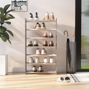 Vidaxl Schuhregal Grau 65x24x117 Cm Holzwerkstoff