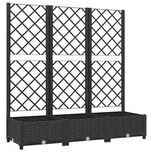 VidaXL Plantenbak met latwerk 120x40x121,5 cm polypropeen zwart