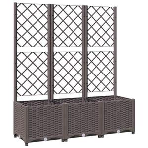 VidaXL Plantenbak met latwerk 120x40x136 cm polypropeen bruin