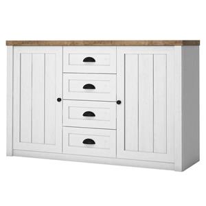 Meubella  Dressoir Parello 2 - Wit - Eiken - 130 Cm