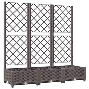 VidaXL Plantenbak met latwerk 120x40x121,5 cm polypropeen bruin