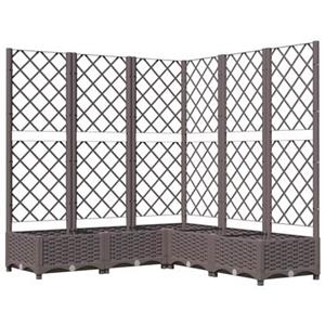 VidaXL Plantenbak met latwerk 120x120x121,5 cm polypropeen bruin