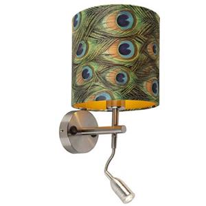 QAZQA LED Wandlamp - Groen - Modern - H 450mm