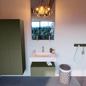 MONDIAZ ALAN-DLUX Badmeubelset 70cm badmeubel onderkast Army 1 lade met vrijhangende wastafel CLOUD midden 1 kraangat kleur Ostra ADX70Arm1LM1Ost