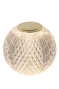 CINTRA - Oplaadbare Tafellamp - Accu/Batterij - Ø 9 cm - LED Dimb. - 1x1,5W 2700K - 3 StepDim - Transparant