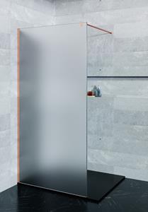 Saniclear Blurred douchewand matglas 140x200cm geborsteld koper profiel