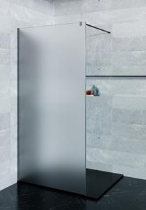 Saniclear Blurred douchewand matglas 140x200cm gunmetal profiel