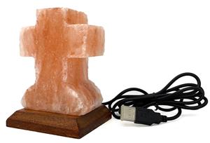 Naturaplaza Himalaya Zoutlamp Kruis gekleurd licht