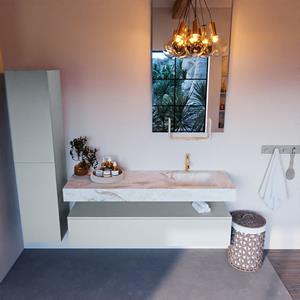 MONDIAZ ALAN-DLUX Badmeubelset 150cm badmeubel onderkast Clay 1 lade met vrijhangende wastafel CLOUD rechts 1 kraangat kleur Frappe ADX150Cla1LR1Fra