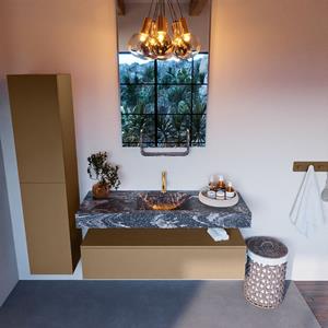 MONDIAZ ALAN-DLUX Badmeubelset 130cm badmeubel onderkast Oro 1 lade met vrijhangende wastafel CLOUD midden 1 kraangat kleur Lava ADX130Oro1LM1Lav