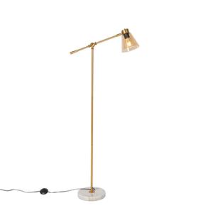 QAZQA Vloerlamp nina - Brons - Art Deco - L 23cm