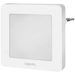 LogiLink LED013 LED013 LED-nachtlamp met schemerschakelaar Vierkant LED Warmwit Wit